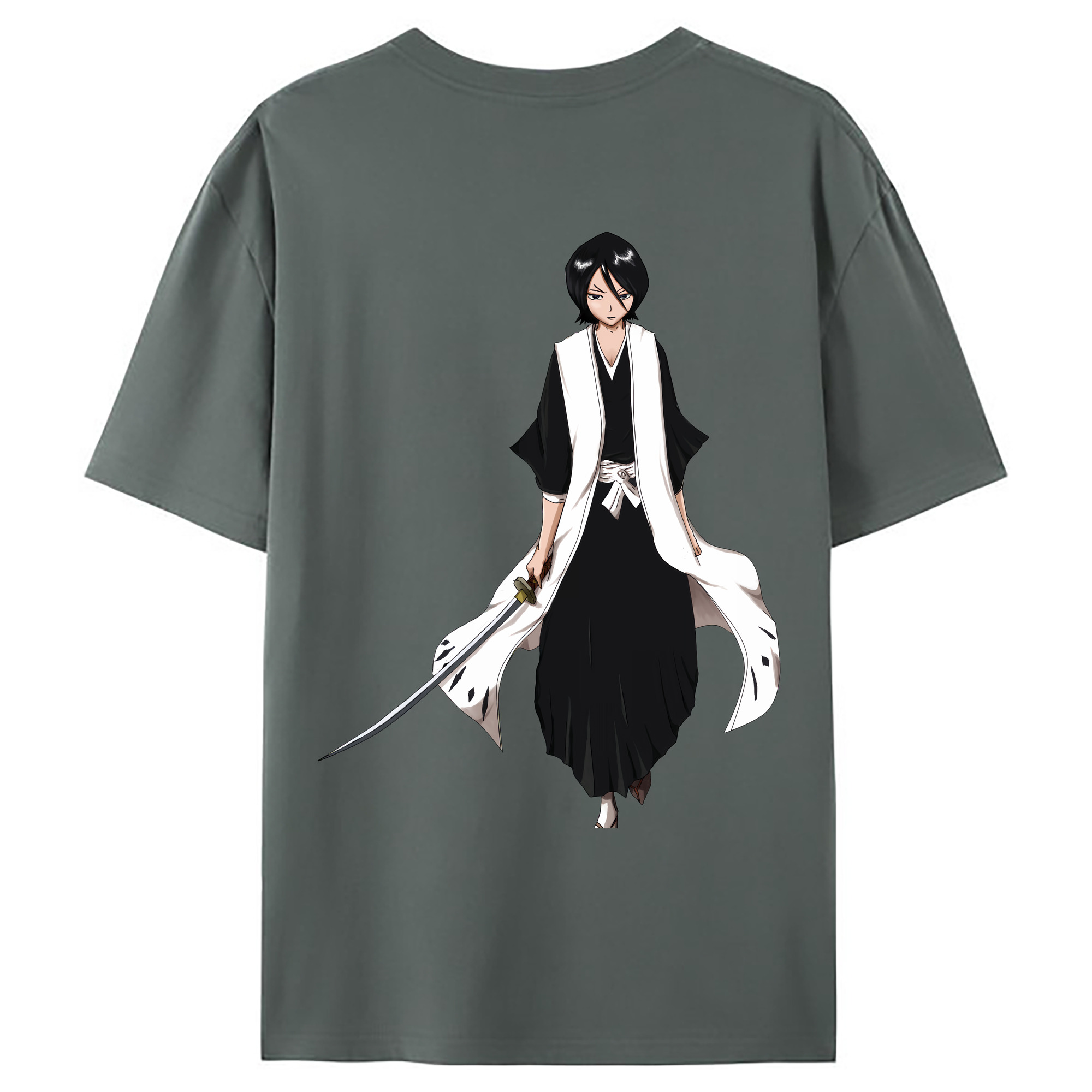 （画像用） ブリーチ 朽木ルキア BLEACH Kuchiki Rukia 綿100％ メンズ半袖Tシャツ（バックプリント） 通気性